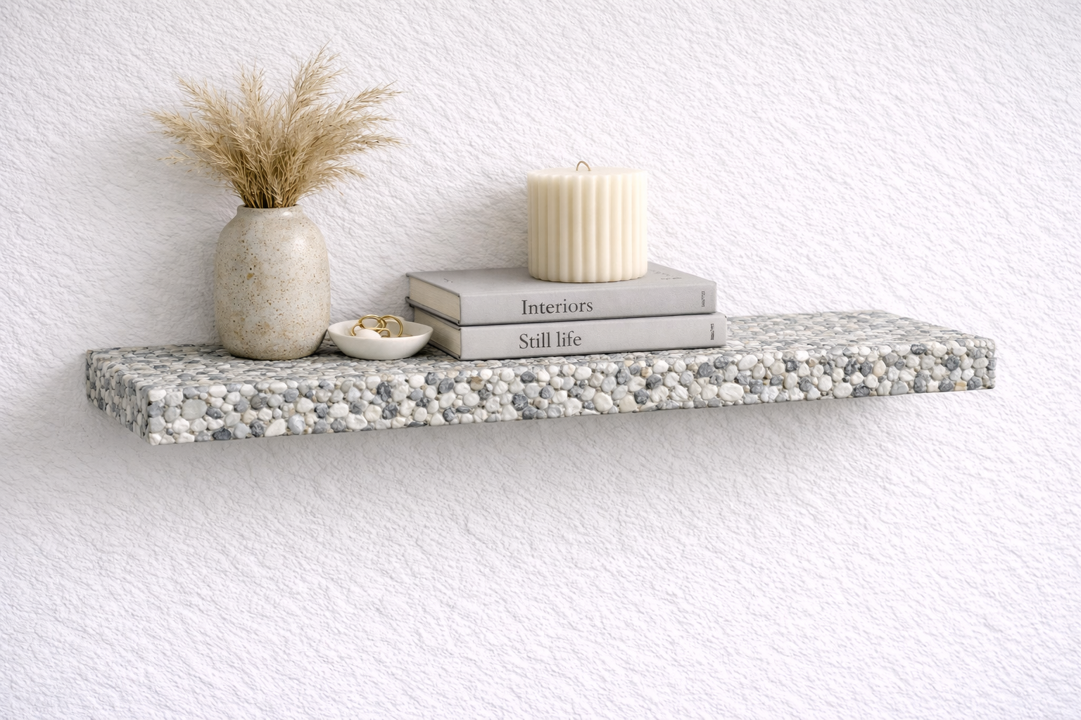 MyShelf™ Pebble Stone Floating Shelf — Natural Grey