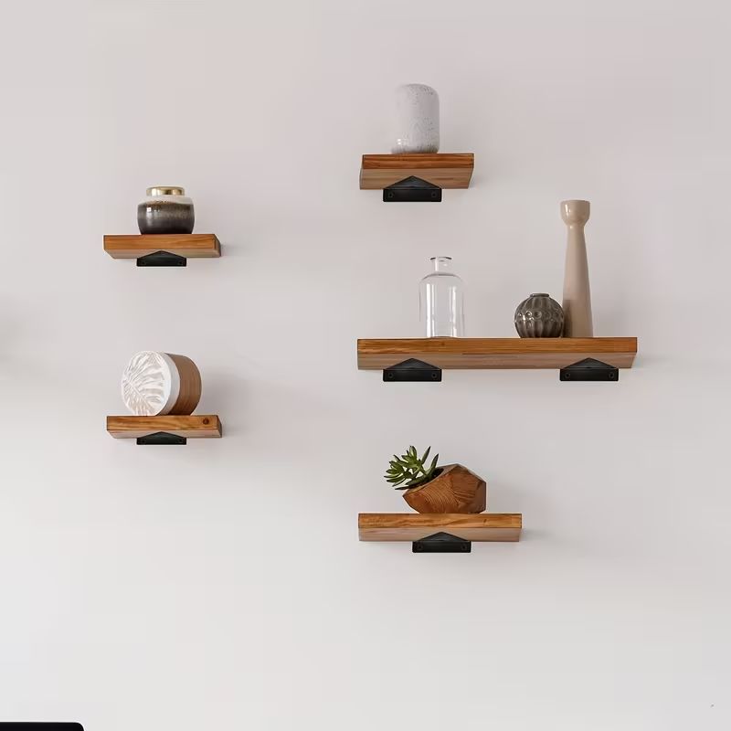 MyShelf™ Heavy-Duty Triangular Shelf Brackets — Black Steel