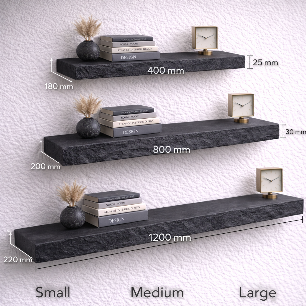 Slate Floating Shelf – Natural Stone Finish