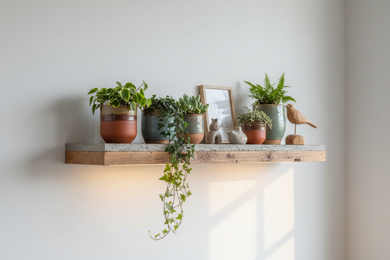 Custom handmade floating shelf