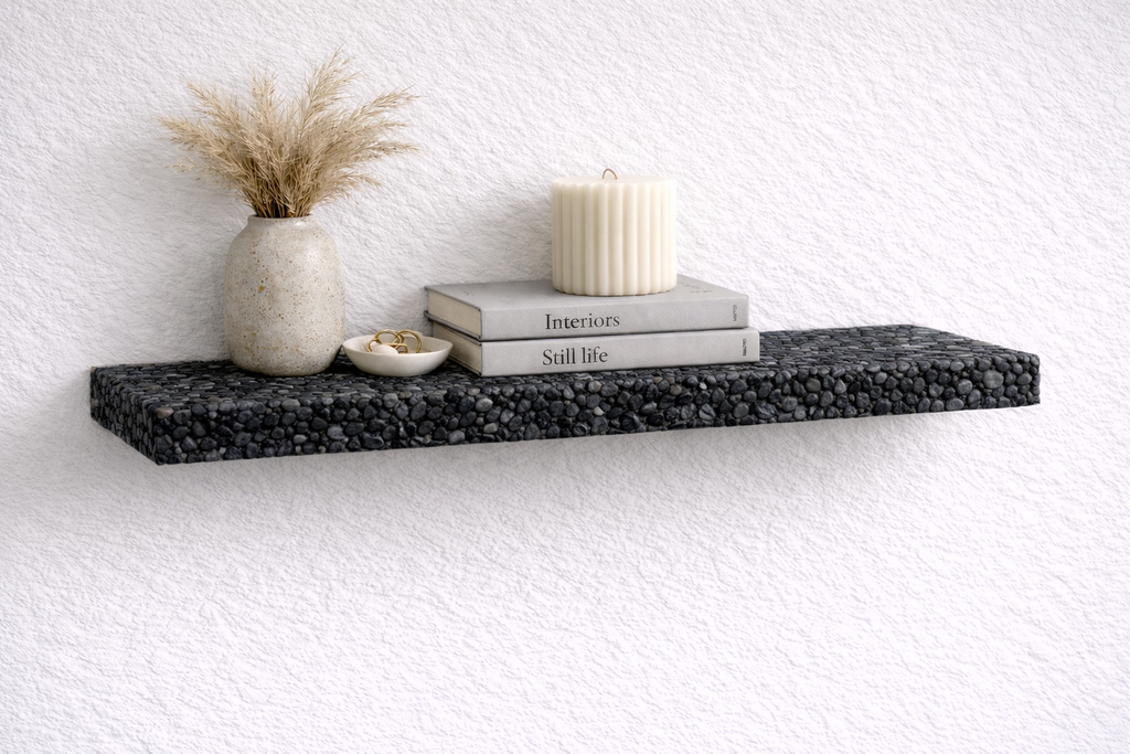 MyShelf™ Pebble Stone Floating Shelf — Natural Grey